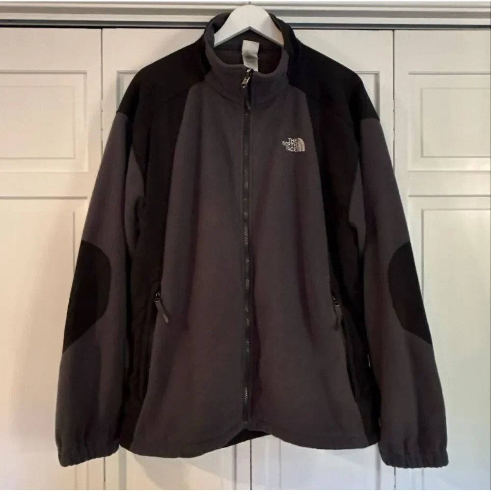 The North Face men’s grey full zip fleece jacket size XL